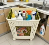 Retro printed folding storage basket with wheels, household dirty clothes basket, toy and sundries storage basket Application Scenario